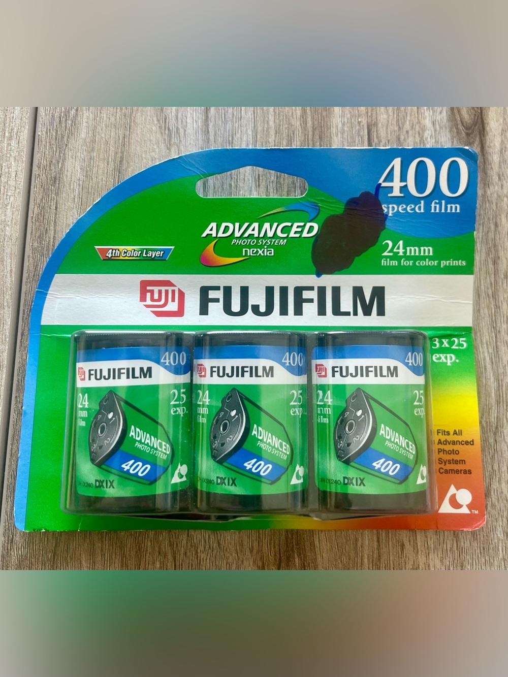 Sealed 3-pack Fujifilm 400 Speed Film Roll 25 exposure APS 24mm Expired: 05/2006